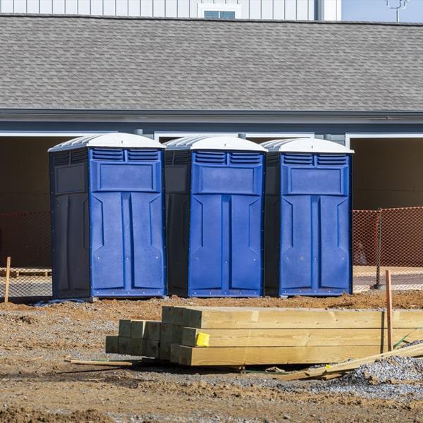 construction site porta potties services our portable toilets on work sites once a week, but can also provide additional servicing if needed